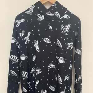 Pre-owned LuLaRoe Spaceship Flying Saucer Hoodie (Size S)